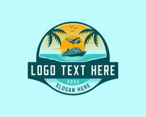 Cruise Ship - Beach Vacation Travel logo design