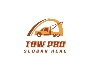 Tow - Industrial Crane Truck logo design