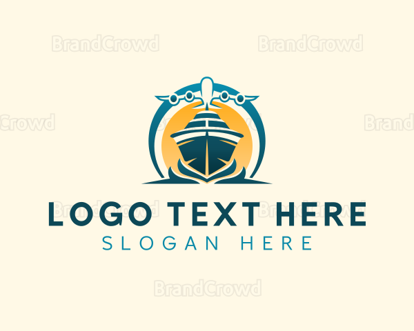 Yacht Airplane Travel Logo