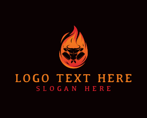 Spicy - Fire Cattle Steakhouse logo design