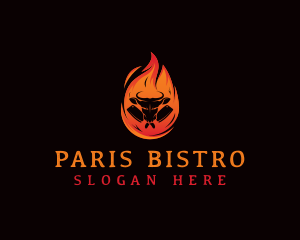 Fire Cattle Steakhouse logo design