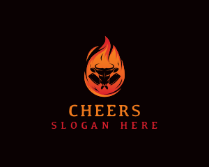 Spicy - Fire Cattle Steakhouse logo design