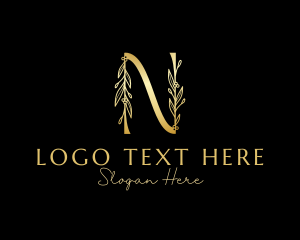 Boutique - Luxe Natural Letter N logo design