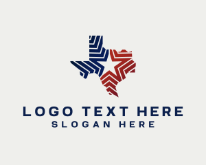 Houston - Texas Map Star Campaign logo design