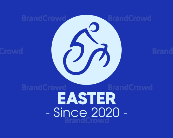 Blue Abstract Biker Logo