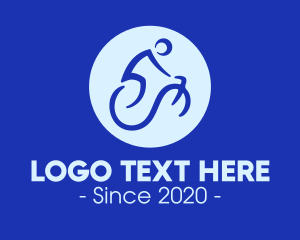 Bike - Blue Abstract Biker logo design