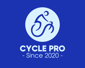 Cycling - Blue Abstract Biker logo design