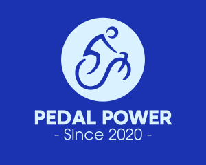 Cycling - Blue Abstract Biker logo design