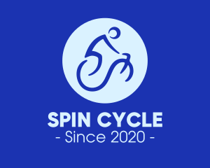 Blue Abstract Biker logo design