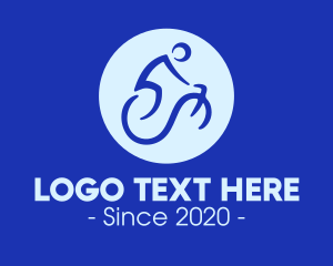 Cycling - Blue Abstract Biker logo design