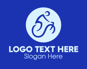 Blue Abstract Biker Logo