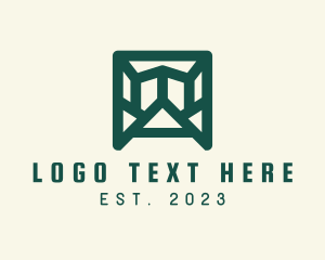 Review Center - Geometric Architectural Letter A logo design