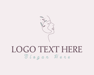 Skin Care - Leaf Face Makeup Female logo design