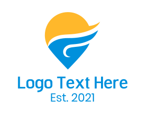 Delivery Service - Minimalist Location Bird logo design