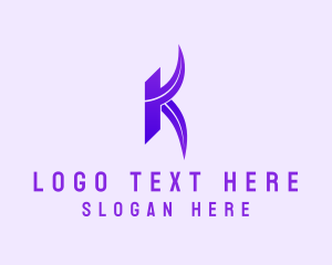 Purple - Letter K Company Media logo design