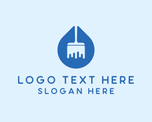 Mop - Water Droplet Squeegee Cleaning logo design