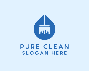 Water Droplet Squeegee Cleaning logo design