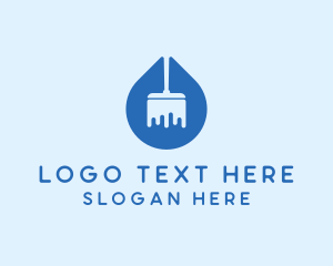 Water - Water Droplet Squeegee Cleaning logo design