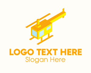 Drone - Modern Yellow Helicopter logo design