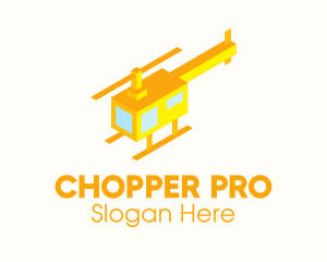 Chopper - Modern Yellow Helicopter logo design