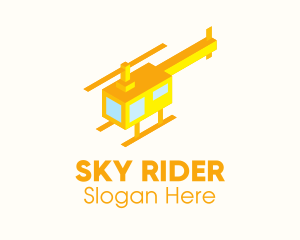 Helicopter - Modern Yellow Helicopter logo design