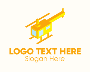Helicopter - Modern Yellow Helicopter logo design