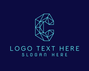 Gem - Geometric Crystal Letter C logo design