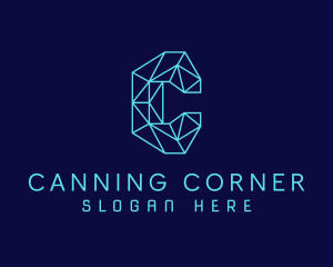 Geometric Crystal Letter C  logo design