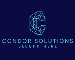 Geometric Crystal Letter C  logo design