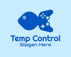 Blue Fish Gamepad logo design