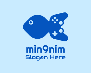 Blue Fish Gamepad logo design