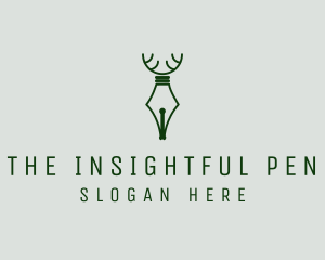 Deer Quill Pen  logo design