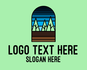 Stained - Forest Trees Mosaic logo design