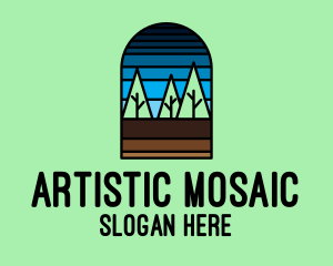 Mosaic - Forest Trees Mosaic logo design