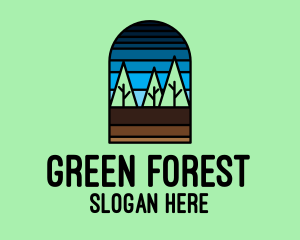 Woods - Forest Trees Mosaic logo design