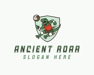 Athletic Dinosaur Volleyball logo design