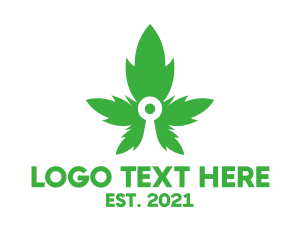 Green - Weed Leaves Drug logo design