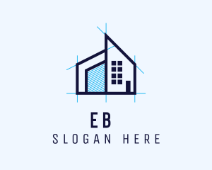 Blue House Plan Logo