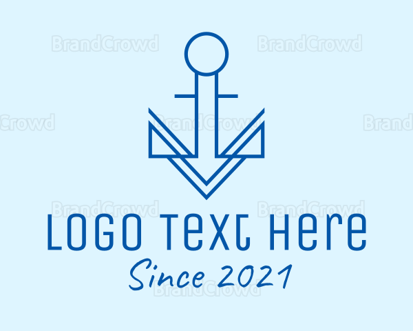 Minimalist Sail Anchor Logo