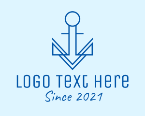 Ship - Minimalist Sail Anchor logo design