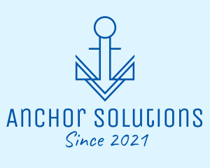 Minimalist Sail Anchor  logo design