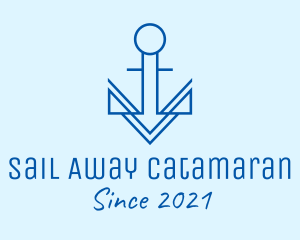 Minimalist Sail Anchor  logo design