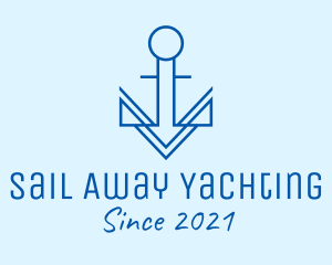 Minimalist Sail Anchor  logo design