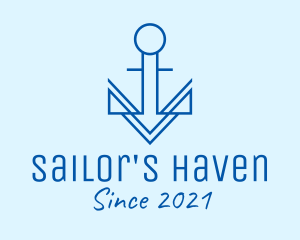 Minimalist Sail Anchor  logo design