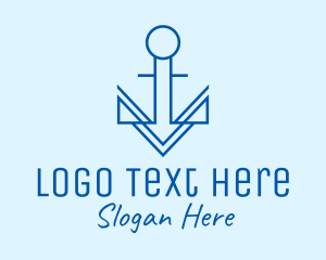 Minimalist Sail Anchor  Logo