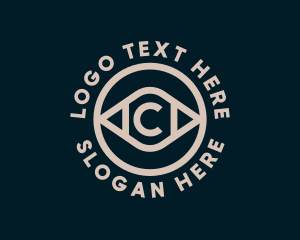 Beige - Optical Eye Letter C logo design