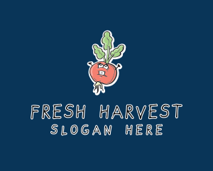 Veggie - Cartoon Radish Veggie logo design