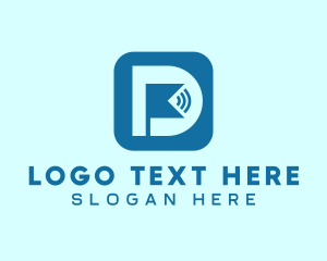 Negative Space - Wifi Application Letter D logo design