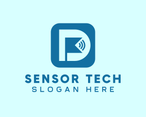 Sensor - Wifi Application Letter D logo design