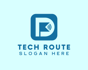 Router - Wifi Application Letter D logo design